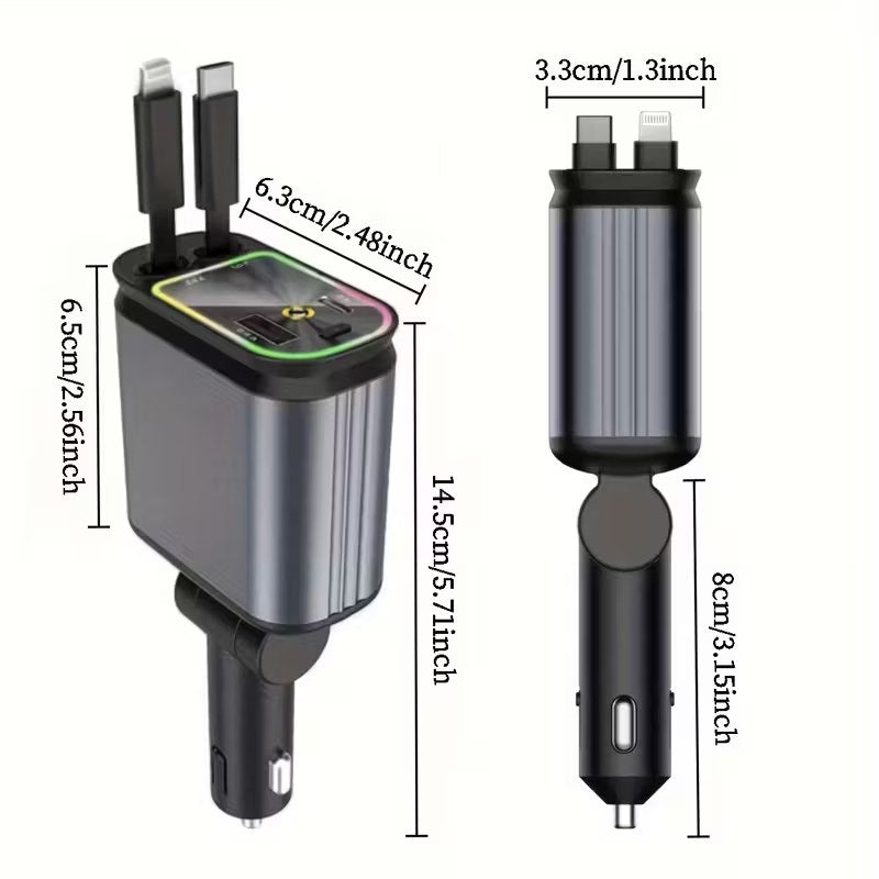 CARGADOR ADAPTADOR DE CIGARRERA 4 EN 1