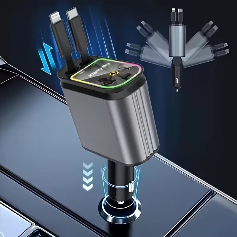 CARGADOR ADAPTADOR DE CIGARRERA 4 EN 1