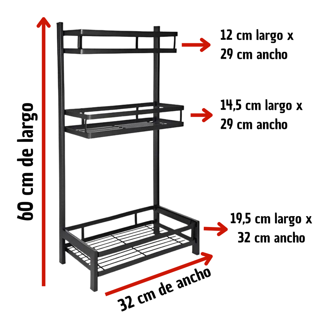 ORGANIZADOR DE CONDIMENTOS 3 NIVELES