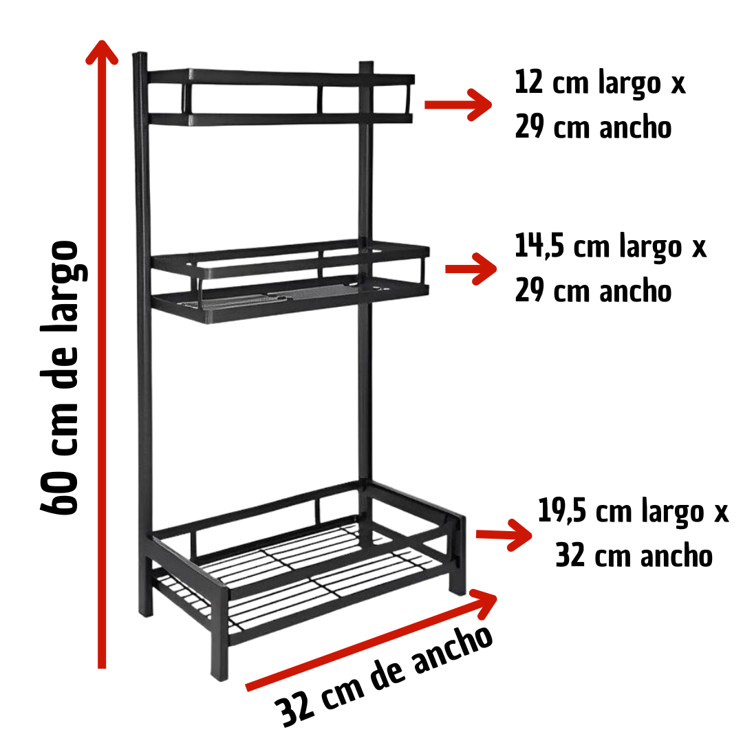 ORGANIZADOR DE CONDIMENTOS 3 NIVELES