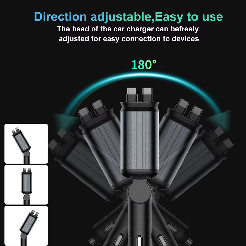 CARGADOR ADAPTADOR DE CIGARRERA 4 EN 1