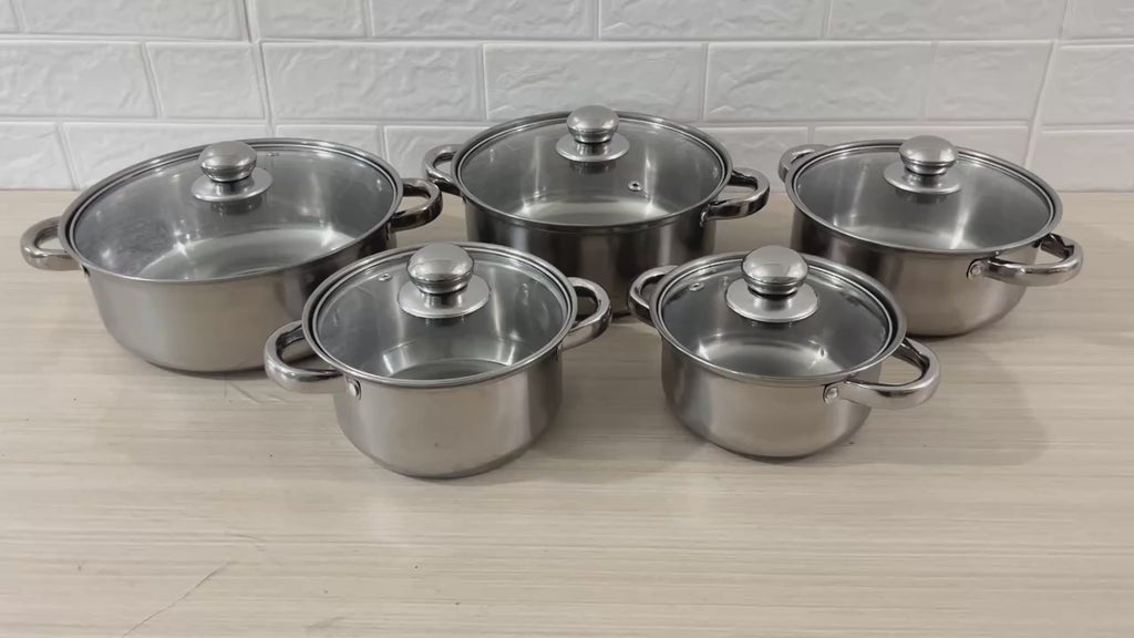 OLLAS DE ACERO INOXIDABLE 10 PIEZAS