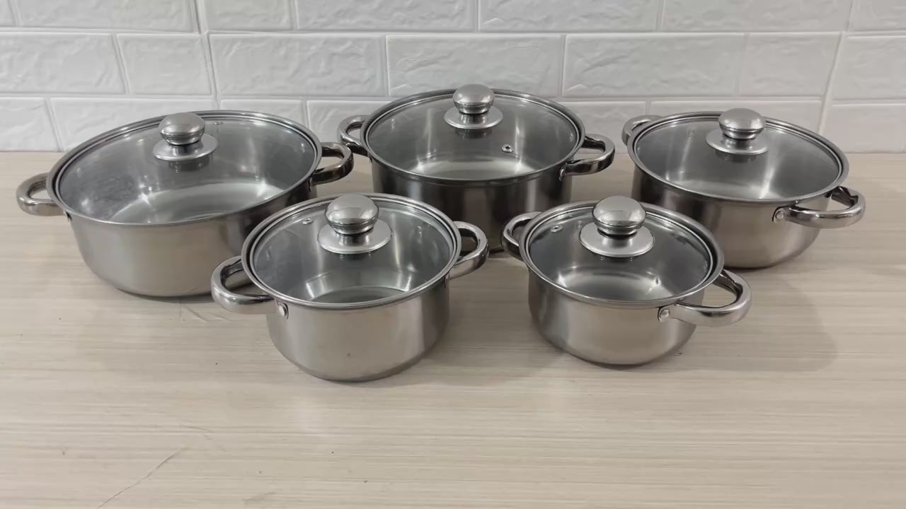 OLLAS DE ACERO INOXIDABLE 10 PIEZAS